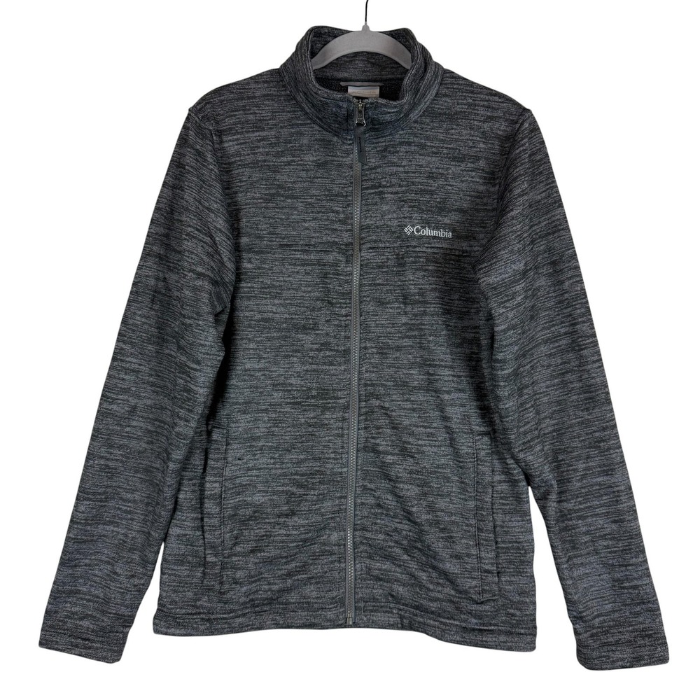 Columbia Jacket Womens Small Gray Full Zip Fleece Lined Outdoor Pockets Logo